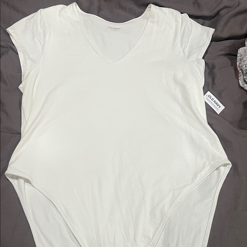 Old Navy Ivory V-Neck Bodysuit
